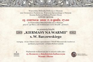 WBP zaprasza na promocję książki „Kiermasy na Warmii”