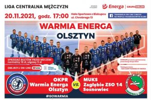 Warmia Energa Olsztyn w sobotę podejmie Zagłębie Sosnowiec